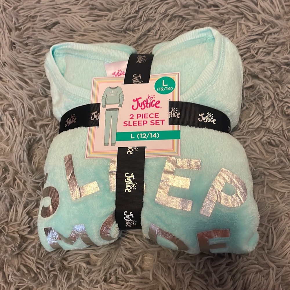 Justice girls 12-14, kids large pajamas, light blue